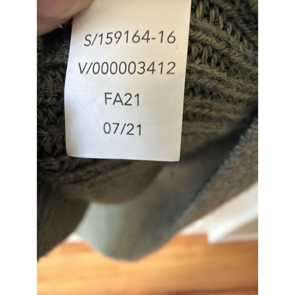 Athleta Hanover V-Neck Sweater Womens 1X Olive Green Merino Wool Blend High-Low - Picture 6 of 7